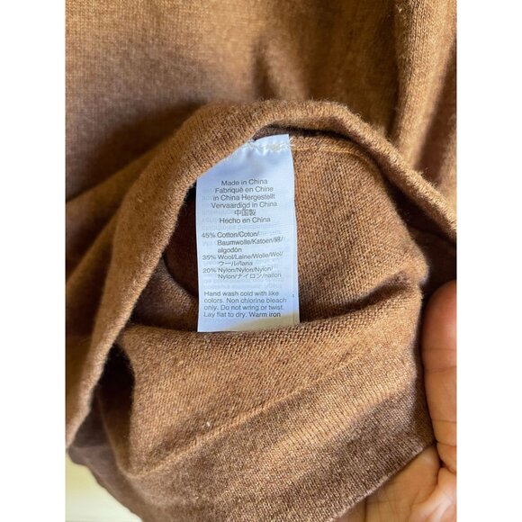 J. Crew Mercantile Teddie F5199 Wool Blend Brown Crewneck Pullover Sweater Size - Picture 7 of 7